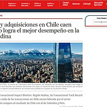 Fusiones y adquisiciones en Chile caen 39%, pero logra el mejor desempeo en la regin andina